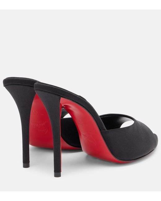 Christian Louboutin Black Miss Z 100 Crepe Satin Mules
