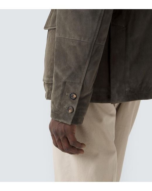 Eleventy Green Suede Jacket for men