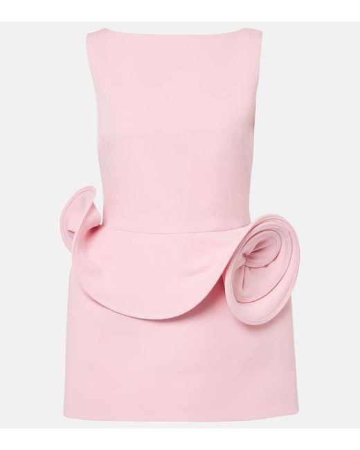 Vestido Corto Con Aplique Floral Magda Butrym de color Pink