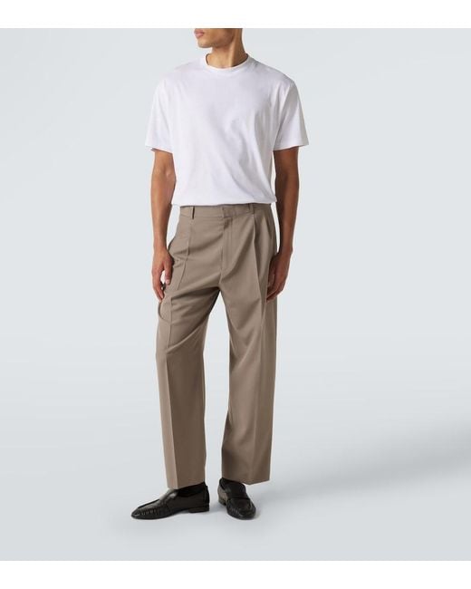 The Row Natural Tarek Wool Straight Pants for men