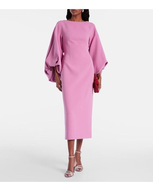 Roksanda Pink Garance Balloon-Sleeve Crepe Gown
