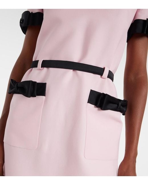 Valentino Pink Crepe Couture Bow-Detail Minidress