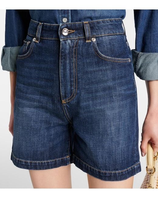 Dolce & Gabbana Blue High-Rise Denim Shorts