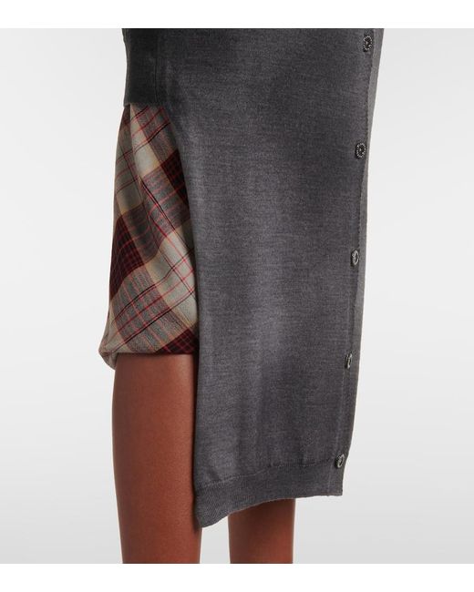 Vestido Fruncido Orb De Lana Vivienne Westwood de color Gray