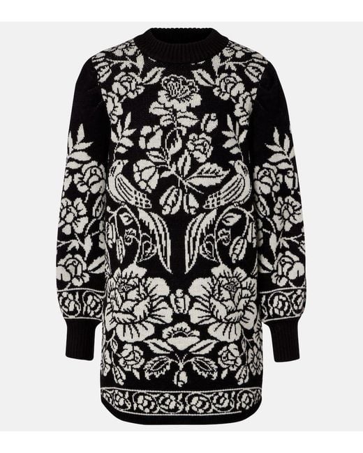 Farm Rio Black Cashew And Birds Minidress