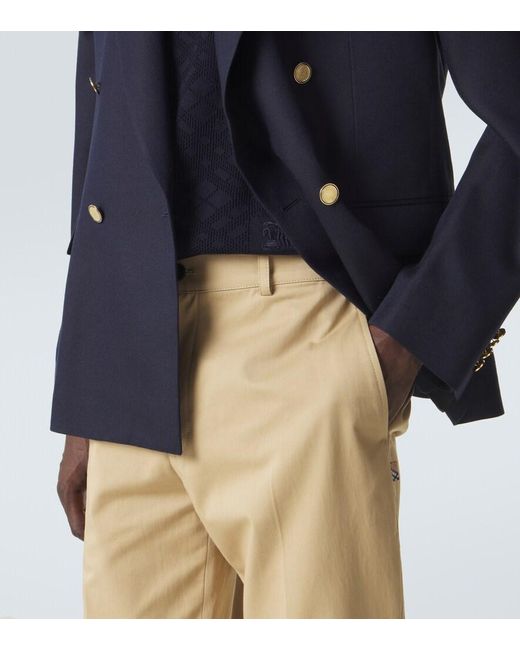 Burberry Natural Cotton Twill Chinos for men