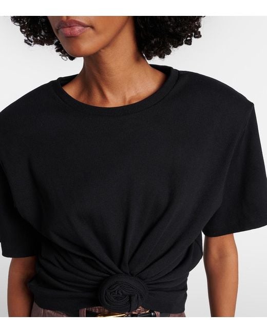 Magda Butrym Black Cotton-Blend Top