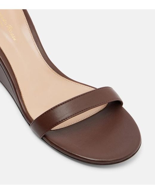 Gianvito Rossi Brown Leather Wedge Sandals