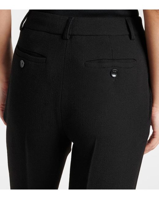 Etro Black High-Rise Wool Flared Pants