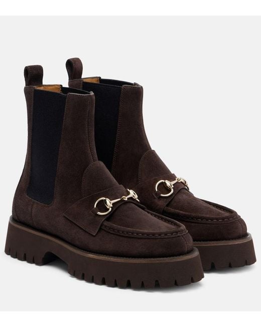 Gucci Black Sylke Suede Ankle Boots