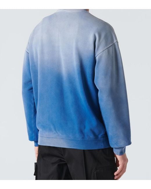 Versace Blue Medusa Tie-Dye Cotton Jersey Sweatshirt for men