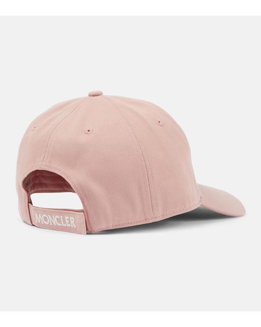 Gorra de algodon con logo Moncler de color Pink