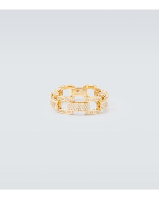 SHAY Ring Deco Link aus 18kt Gelbgold mit Diamanten in Metallic für Herren