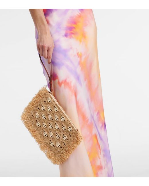 Rabanne Natural Embellished Raffia Clutch