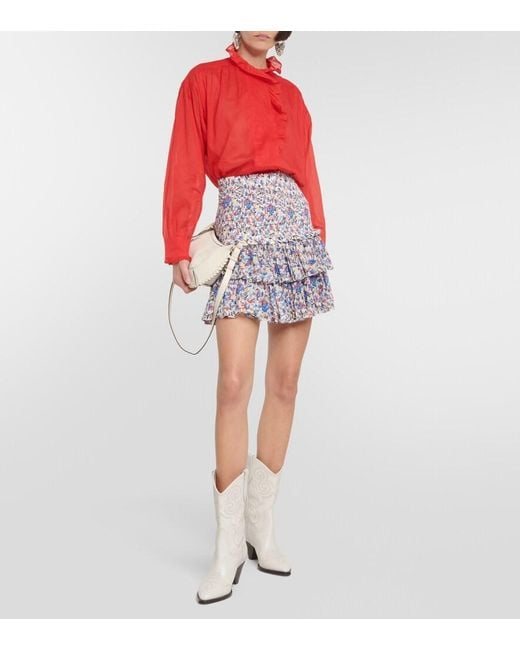 Isabel Marant Red Pamias Cotton Blouse