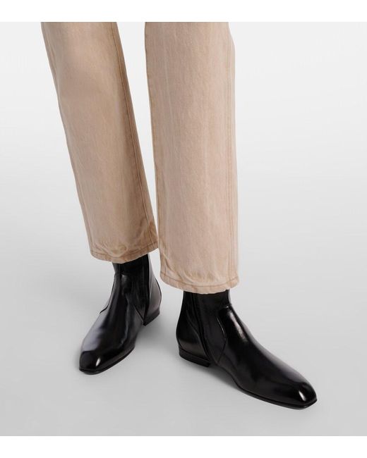 Khaite Natural Finley Cropped Straight Jeans