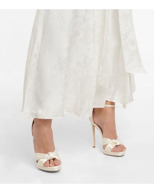 Jimmy Choo White Rosie 120 Satin Sandals