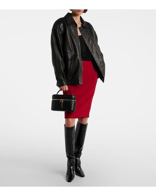 Saint Laurent Black Jill 75 Leather Knee-High Boots