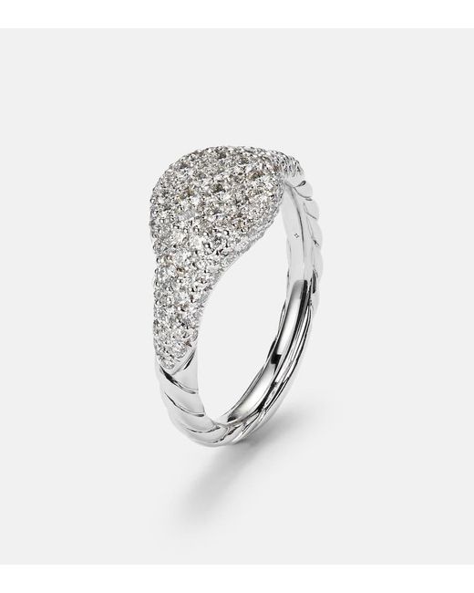 Anello Per Mignolo Petite Pave di David Yurman in White