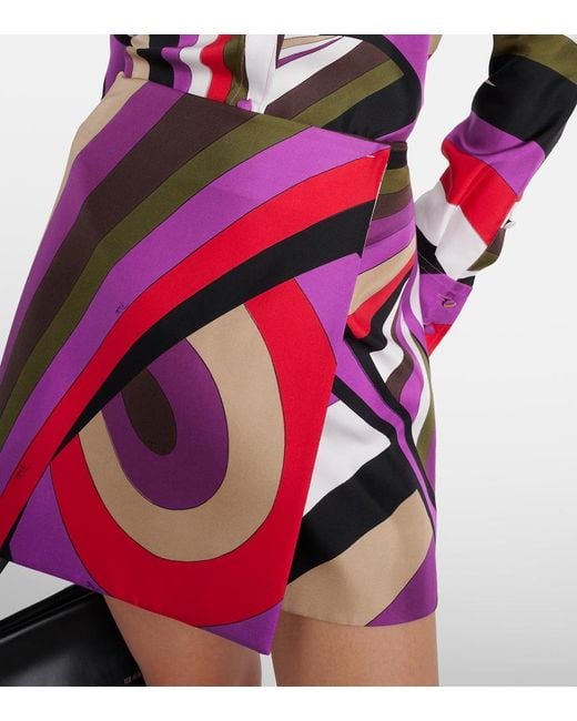 Emilio Pucci Pink Iride Silk Miniskirt