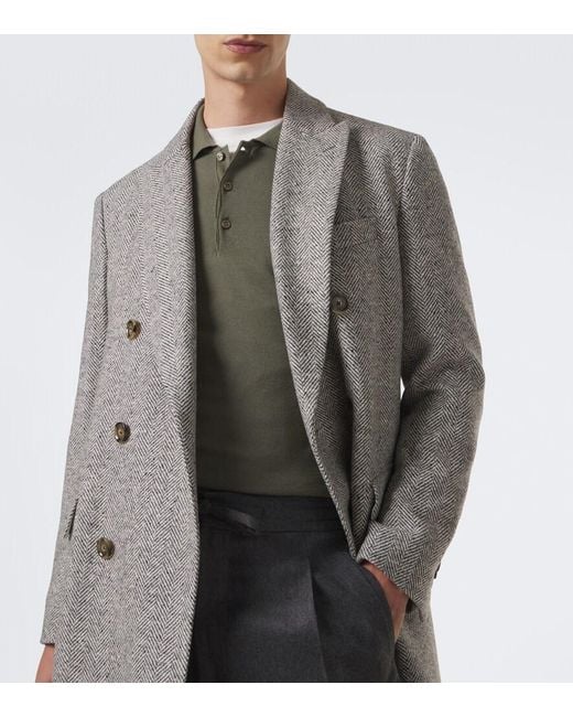 Canali Green Virgin Wool Polo Sweater for men