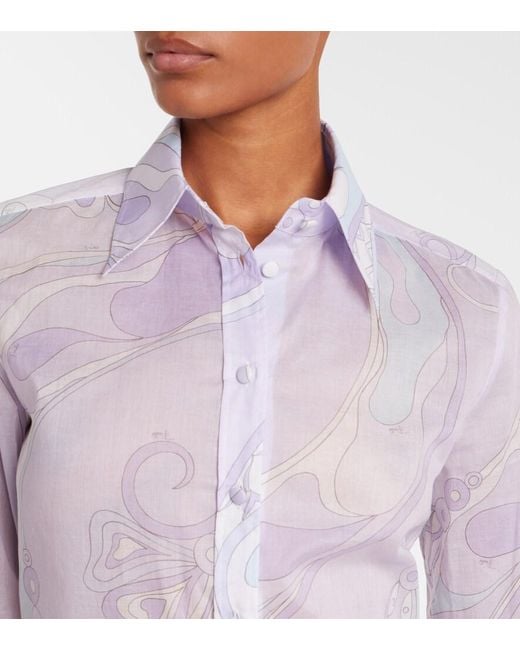 Emilio Pucci White Orchidee Cotton Shirt