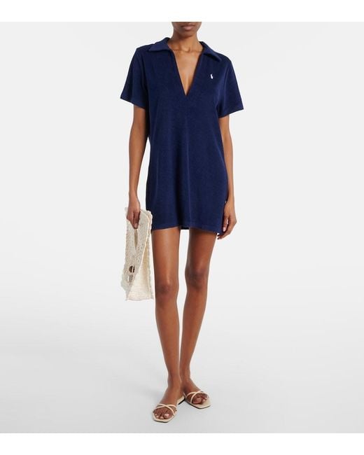 Polo Ralph Lauren Blue Cotton Terry Polo Dress