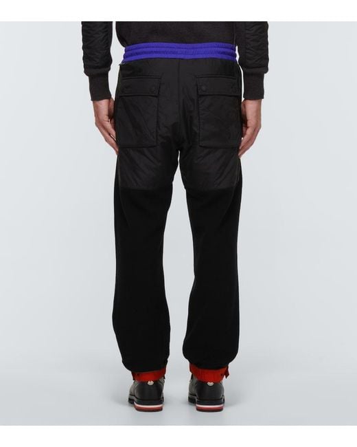 Moncler Black Fleece Wool-Blend Pants for men