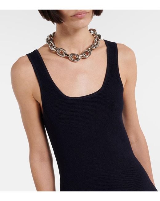 Jonathan Simkhai Blue Silas Stretch-Knit And Cotton Midi Dress