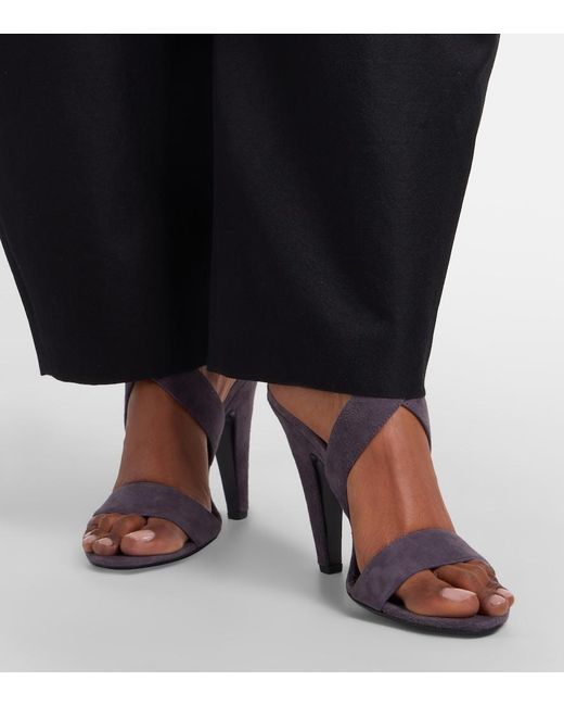 Alaïa Black Cone Suede Sandals