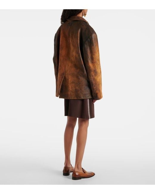Miu Miu Brown Oversized Suede Jacket