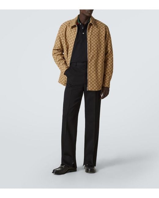 Gucci Brown Gg Shirt Jacket for men