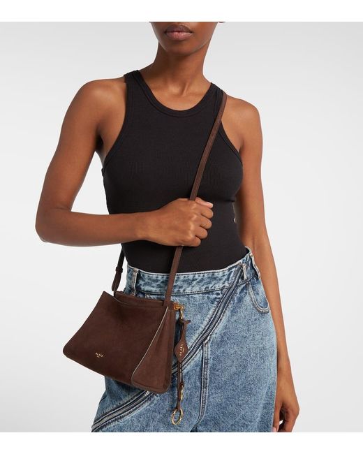 Sac Le Clic Small En Daim Alaïa en coloris Brown