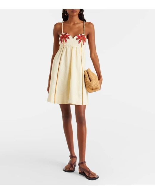 Farm Rio Natural Minikleid Cocoon Tree Aus Leinen