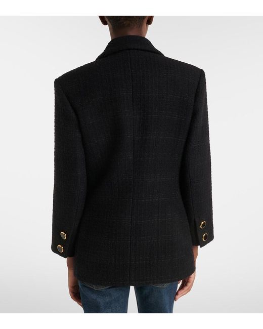 Saint Laurent Black Wool-Blend Tweed Jacket