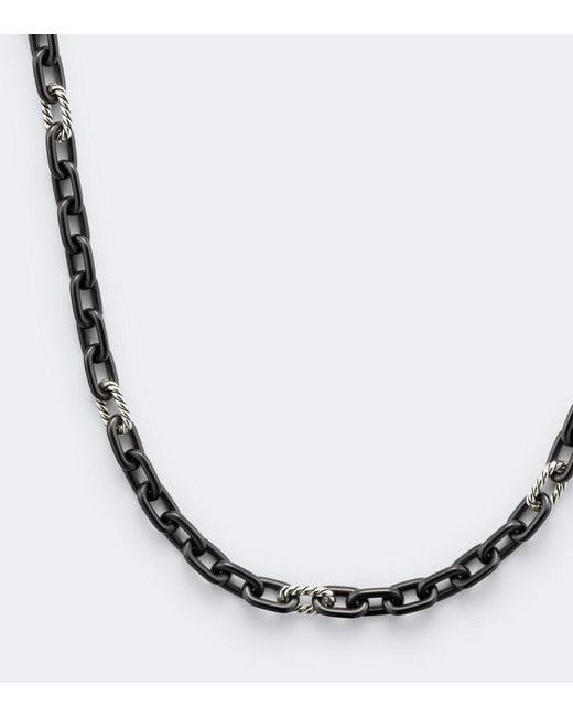 David Yurman Blue Dy Madison Titanium And Sterling Chain Necklace for men