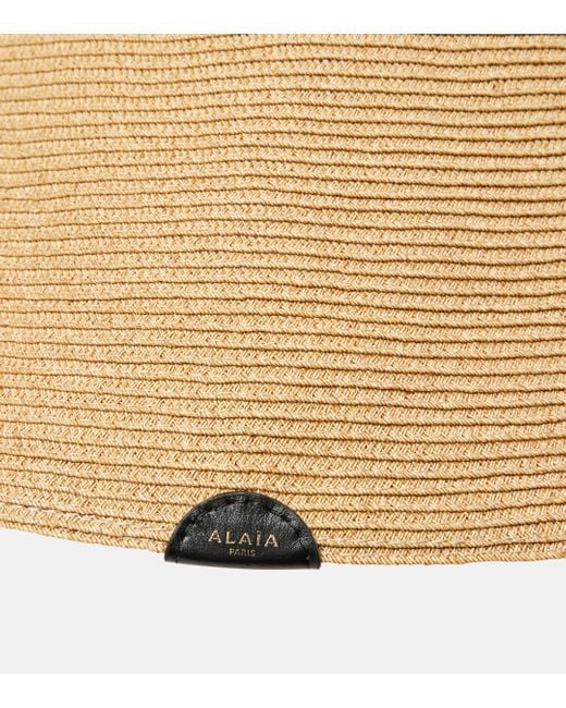 Alaïa Metallic Capeline Straw Cloche Hat