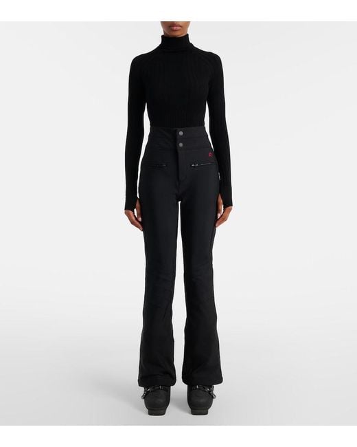 Perfect Moment Black Turtleneck Wool-Blend Jersey Bodysuit
