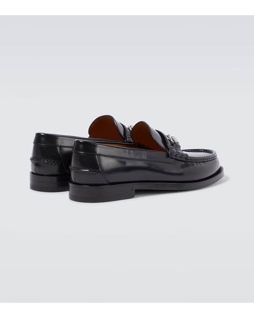 Mocasines de piel con Horsebit Gucci de hombre de color Black