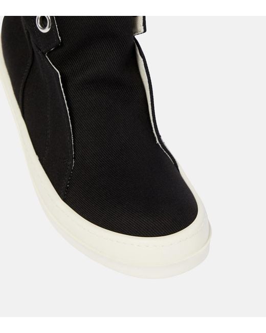 Rick Owens Black Dunk Denim High-Top Sneakers