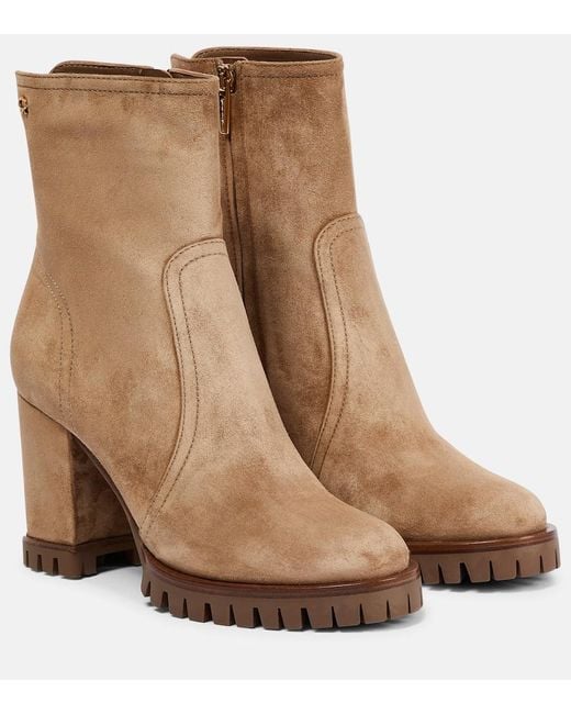 Gianvito Rossi Brown Timber Suede Ankle Boots