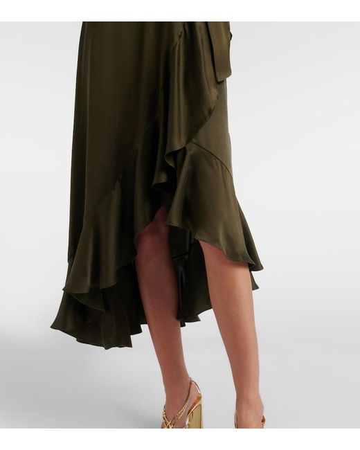 Zimmermann Green Silk Wrap Dress