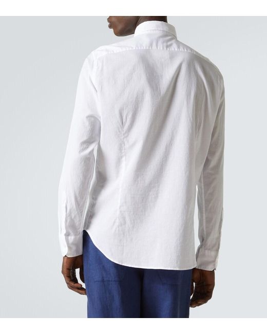 Fedeli White Cotton-Blend Shirt for men