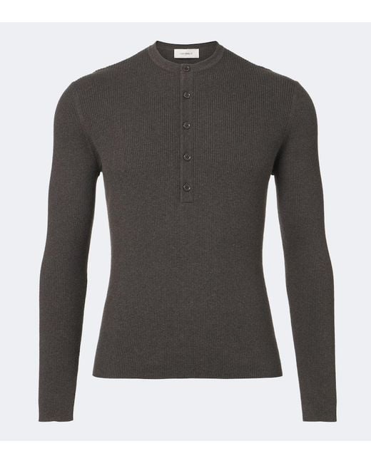 Lisa Yang Gray Falk Cotton And Cashmere Henley Shirt for men
