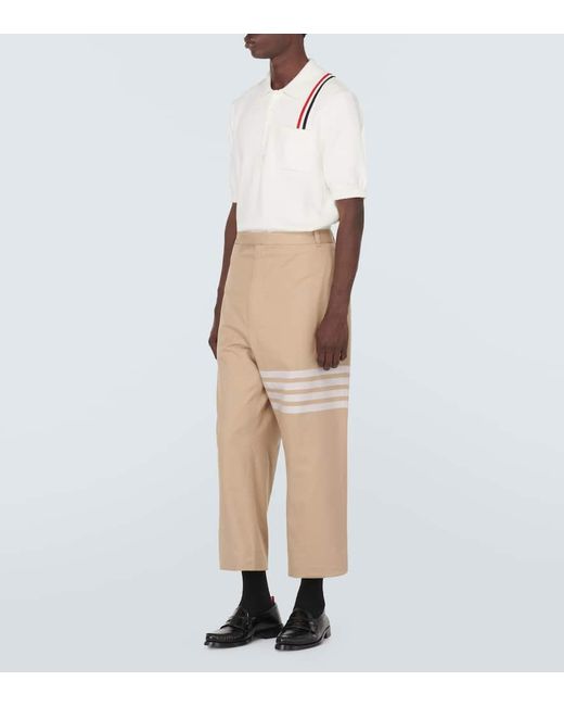 Thom Browne White Rwb Stripe Cotton Polo Shirt for men