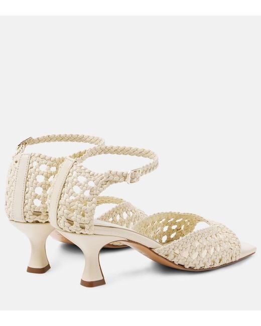Souliers Martinez Metallic Veronica Woven Leather Sandals