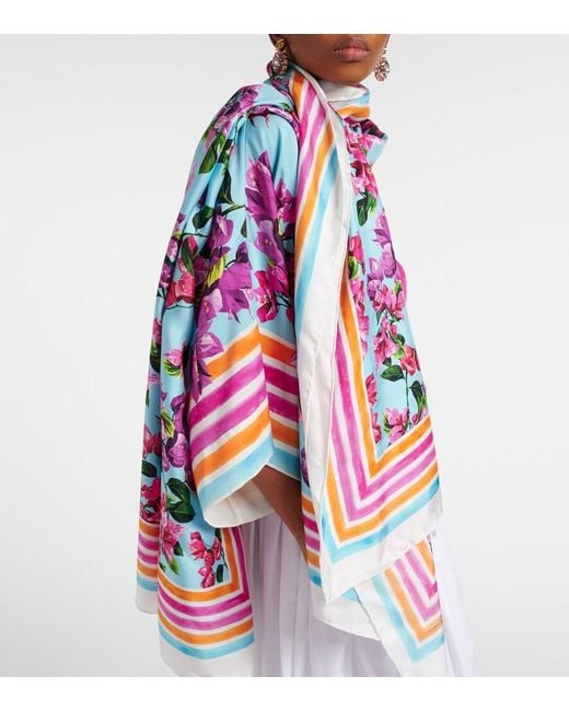 Dolce & Gabbana White Floral Scarf