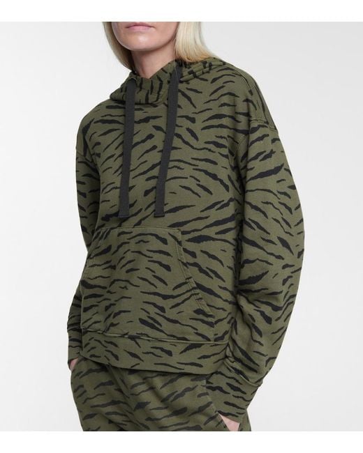 Velvet Green Roseanne Printed Cotton Hoodie