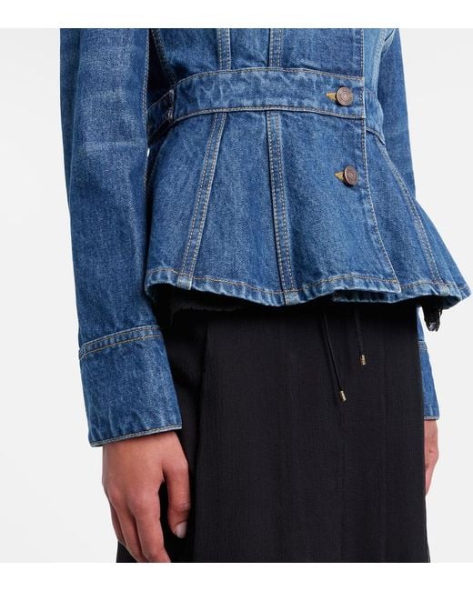 Chloé Blue Peplum Denim Jacket