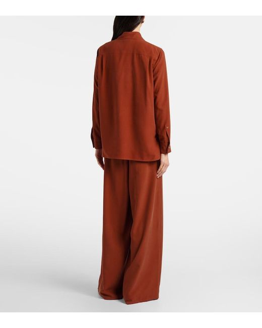Max Mara Brown Cotton Wide-Leg Pants